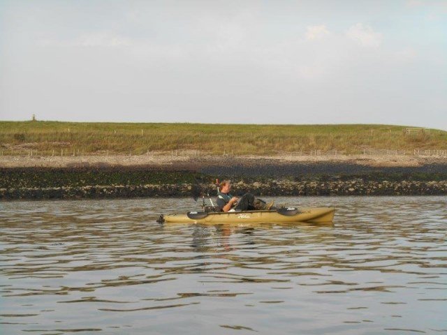 Samen met Richard, op de baars, vanuit de kayak